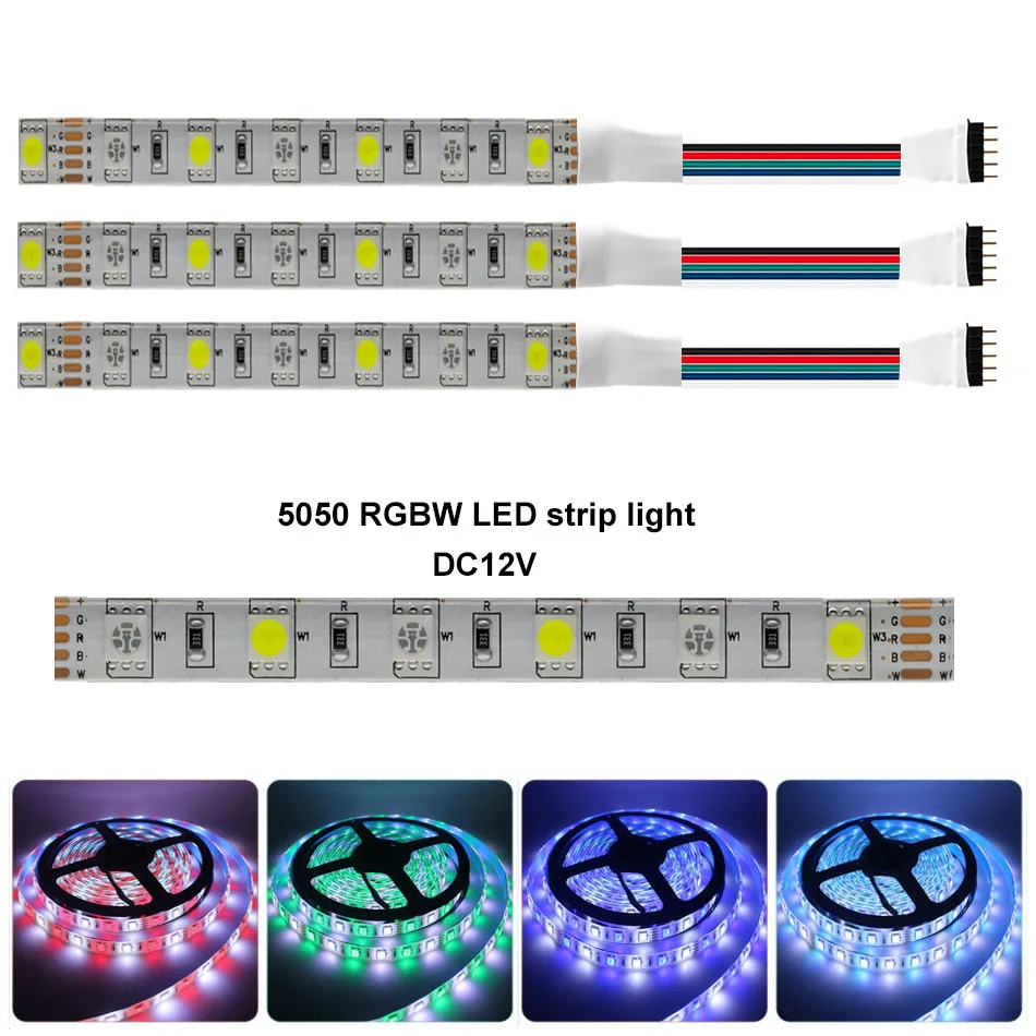 

DC12V 5050 RGBW RGBWW LED strip light RGG+(Warm/Cool White) 5pin IP30 /IP65 waterproof LED light Tape 0.1m/0.5m/1m/2m