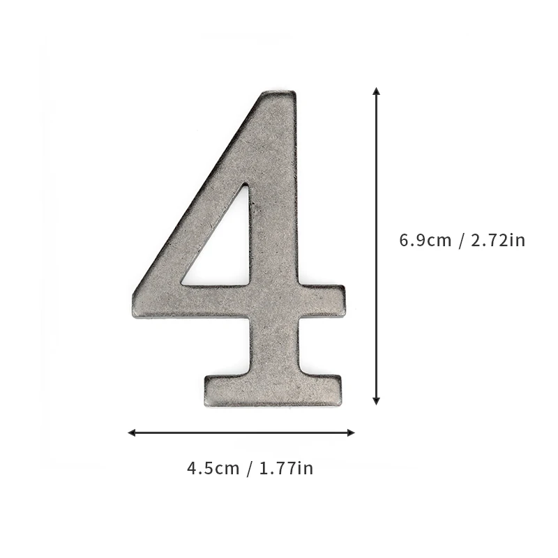 Silberne Metalltürnummer mit Magneten, 7 x 4 cm, Hausnummer, Wohnungstürnummer für Outdoor, Hotel, Zuhause, Briefkastenetikett – Detail 11