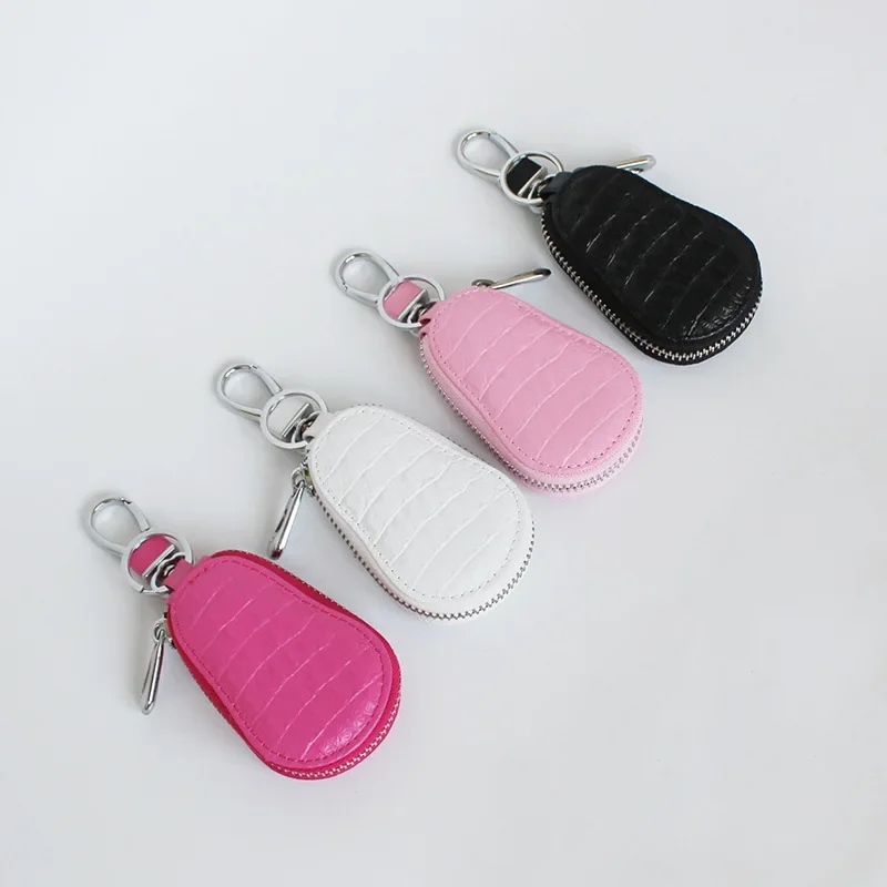 Cartera de cuero PU Unisex para llaves, organizador de moda sólida, bolso para ama de llaves de coche, llavero femenino