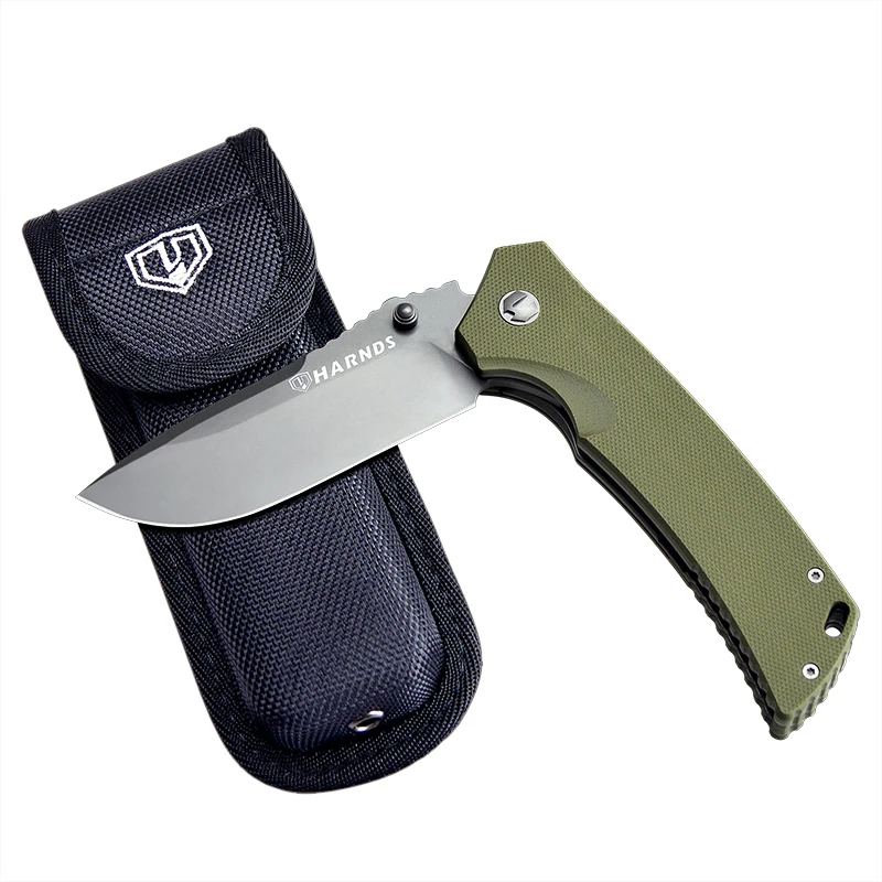 

Складной нож Harnds Warrior/General с рукоятью из G10, многофункциональный нож из нержавеющей стали D2 с прочным чехлом из баллистического нейлона