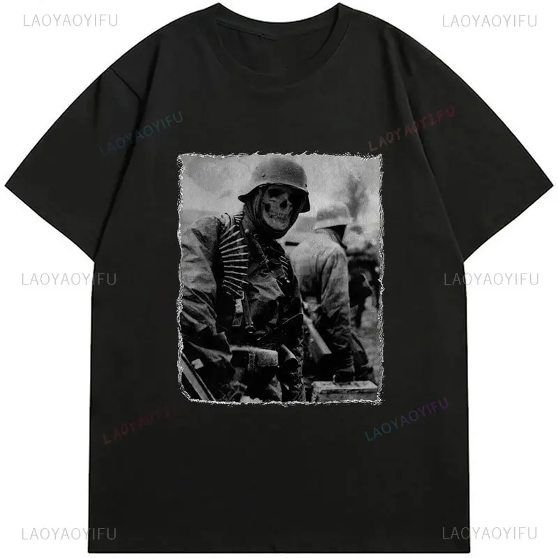 Cheavyweight Germany Belgium Ardennes 1944 German Soldier Cotton T-Shirt Summer Classic Short Sleeve O-Neck Mens Women T Shirt