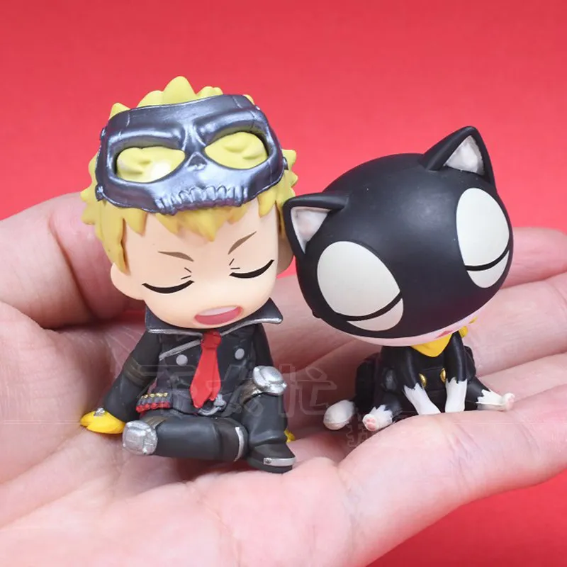 5-teiliges Set Persona 5 The Royal Schlafende Schulter-Minifiguren: Niedliche Joker-, Mona-, Totenkopf-, Panther- und Fuchs-Puppen, Anime-Modell-Ornamente, Spielzeug-Geschenk – Detail 4