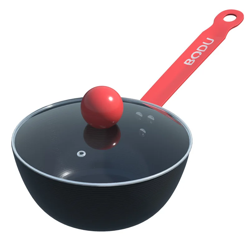

Household Uncoated Flat Bottomed Non Stick Currency Cooker Stir Frying Vegetables Mini Cooking Pot Modern Minimalism Cookware