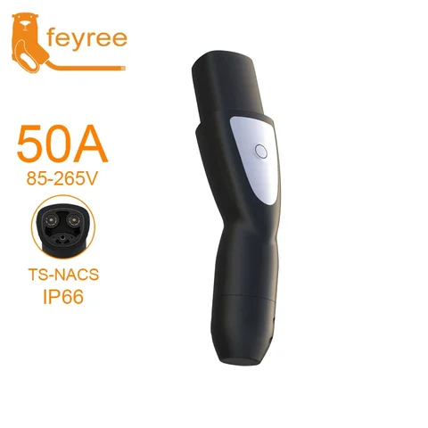 Зарядное устройство Feyree TS-NACS для электромобилей с беспроводным открытием крышки зарядного порта одним касанием, 16А 32А 40А 50А, для автомобилей Tesla Model 3 X Y S