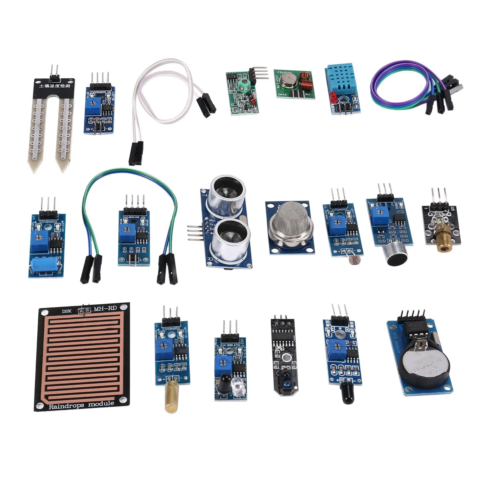 16 Sensor Starter Kits for UNO R3/2560 Raspberry Pi 3Rd Generation B Type