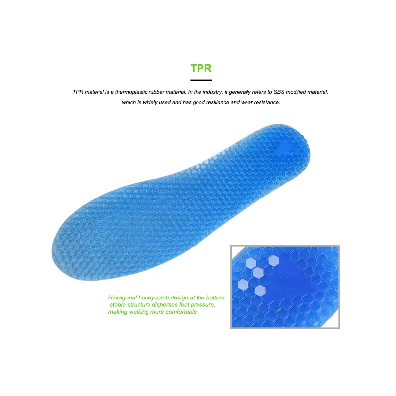 Honeycomb SEBS sports insole anti slip sweat absorbing shock-absorbing elastic air cushio men's and women's full pad