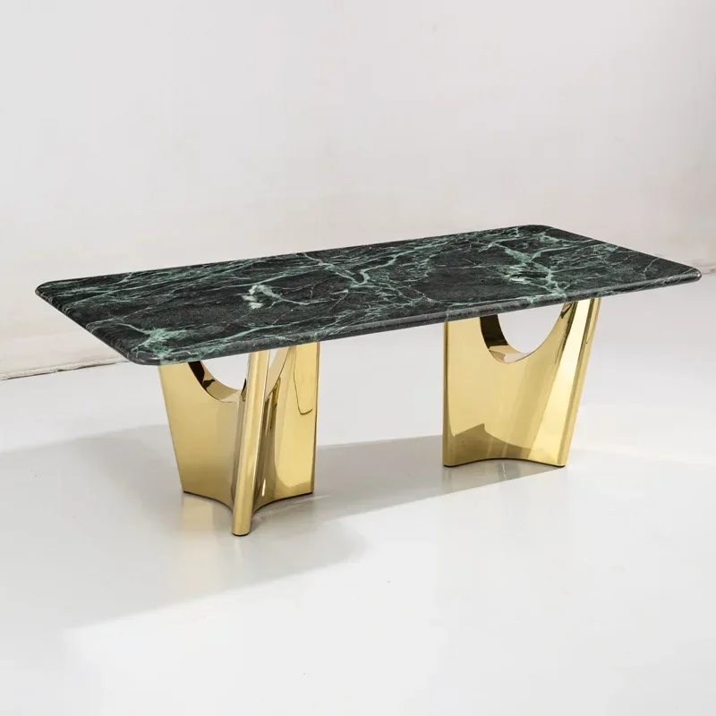 A  Natural marble dining table light luxury household rectangular high-end  Italian dining table and chair combination