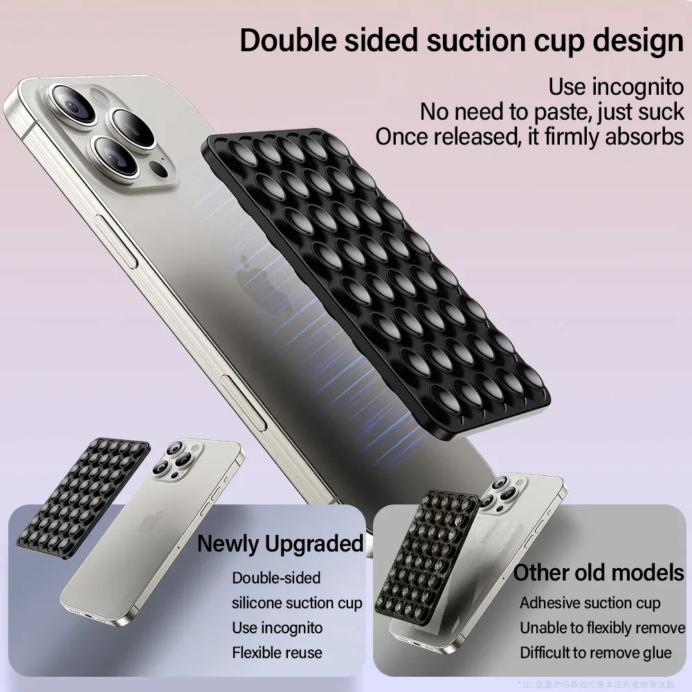 Double-Sided Silicone Suction Cups Phone Stand Multifunctional Wall Mount Phone Holder For Kitchen Bathroom Phone Accessories - náhled 4