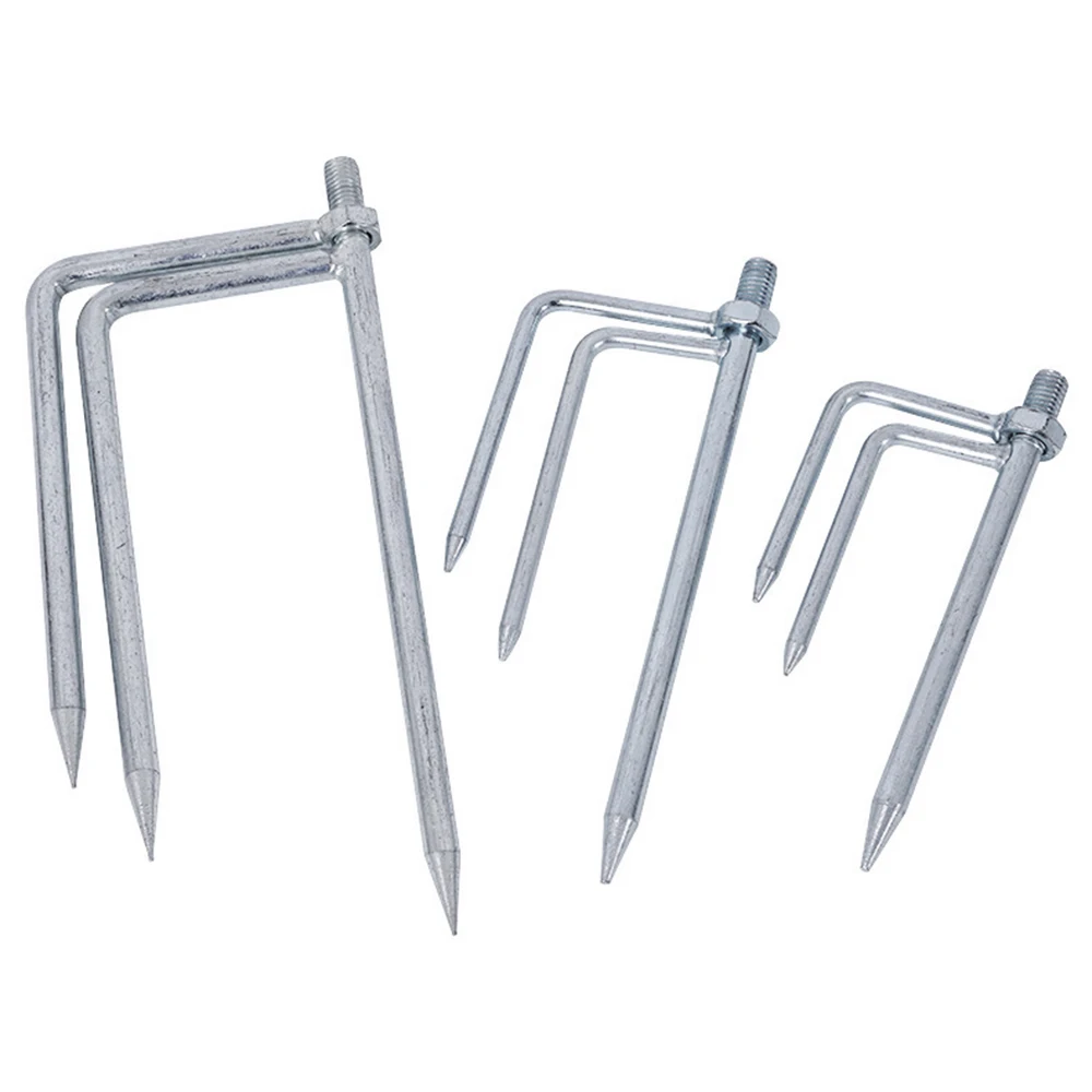 1Pc Umbrella Ground Spike Clamp 17/21/23/25cm With1.2cm Universal Threaded Interface Stabilize Umbrella Tools Parasol Holder