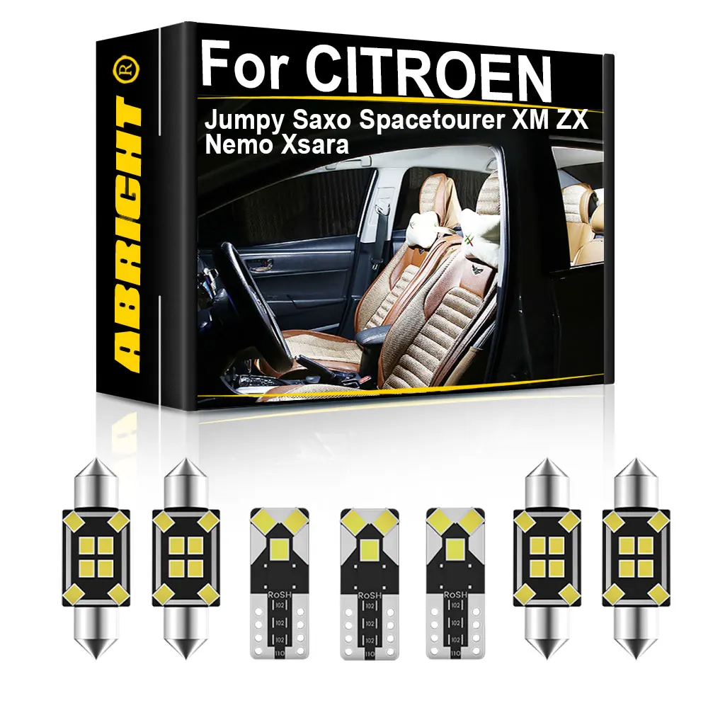 ABRIGHT Car Interior LED Light Canbus For CITROEN Jumpy1 2 3 Saxo S0 S1 Spacetourer XM ZX Nemo Xsara N1 N68 1991 20007 2016 2020