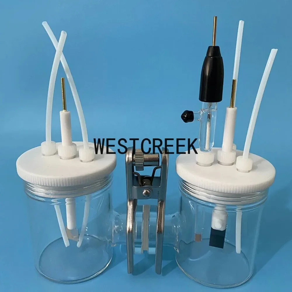 WESTCREEK CH2010-S H-type Interchangeable Membrane Electrolytic Cell Sealed for Cup Microbial Two Chamber Reactor