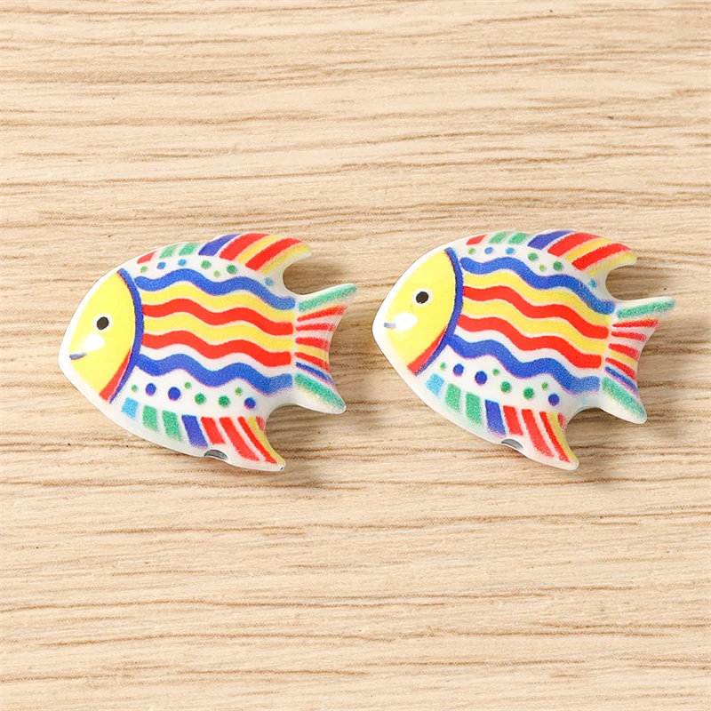 5 Stück 20 x 17 mm niedliche lose Fisch-Abstandsperlen für die Schmuckherstellung, DIY-Armbänder, Halsketten, Ohrringe, handgefertigtes Kunsthandwerk, Zubehör – Detail 9
