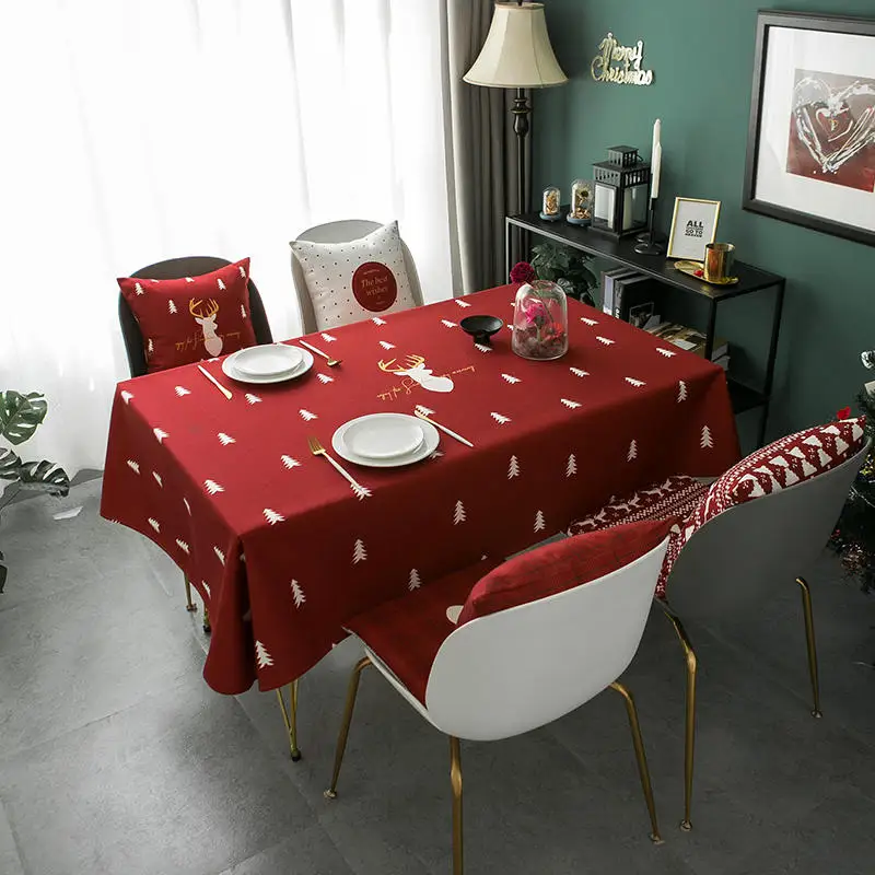 Christmas Style Table Cloth Christmas Tablecloth Rectangular Tablecloth Santa Claus Waterproof Cloth Hotel Restaurant Home Decor
