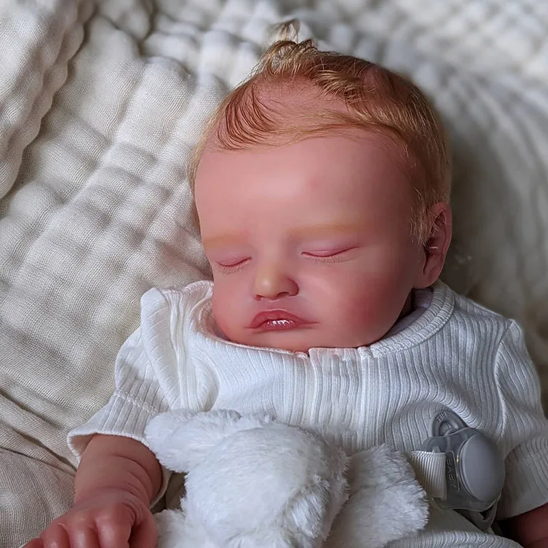 18inch Reborn Baby Doll Newborn Baby Rosalie with Blonde Hair Multilayer Painting 3D Skin Tone Muñecas Bebes Reborn para niñas