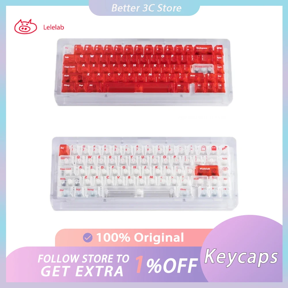 

LeleLab SupSup Keycaps Set ABS Light Transparent Keycap For Mechanical Keyboard 137Keys Relegendables Key Caps Gamer Accessories