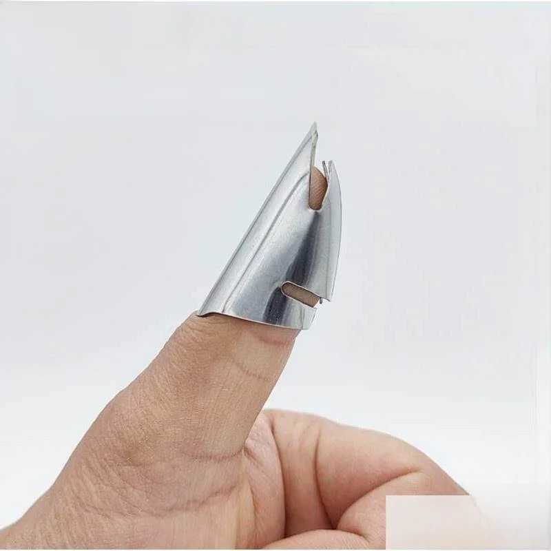 Stainless Steel Finger Protection Cover Iron Nail Guard Thumb Knife Garlic Peeler Bean Podder Adult Hand Protection Accessories