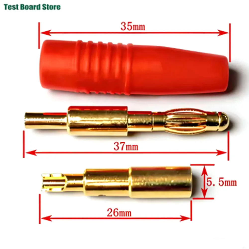 

4/6pcs 4mm Male Female Plugs Gold Plated Musical Speaker Cable Wire Pin Banana Plug Connectors red black yellow blue green white