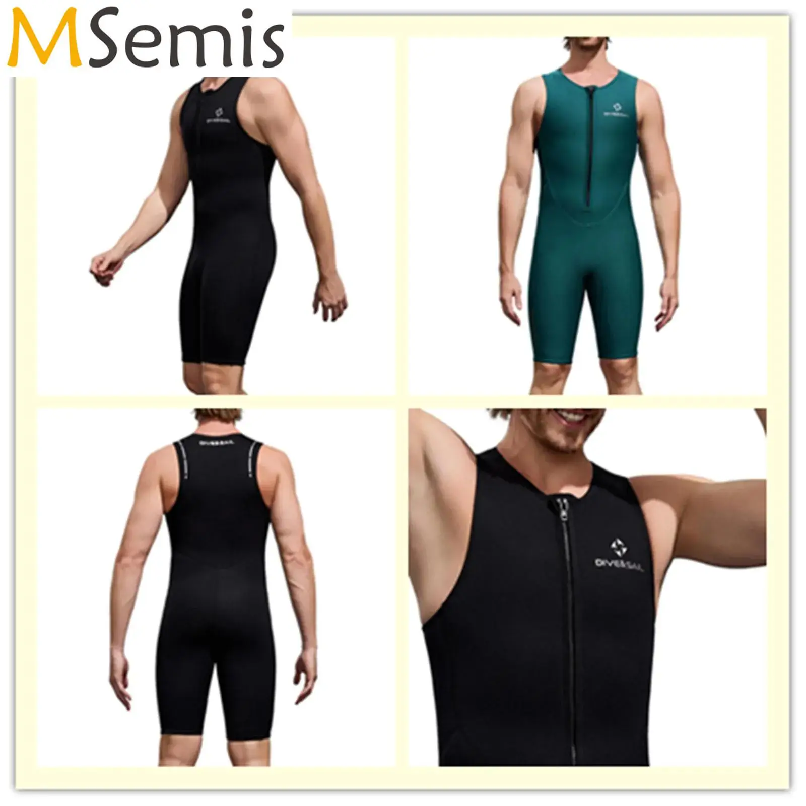 

Мужской гидрокостюм 2 мм, комбинезон, купальник без рукавов на молнии спереди, боди, цельный купальник, костюм для серфинга и дайвинга