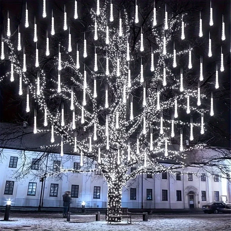 Waterproof USB LED Meteor Shower Rain Lights 30/50CM Falling Raindrop Fairy String Light for Christmas Party Patio Decor