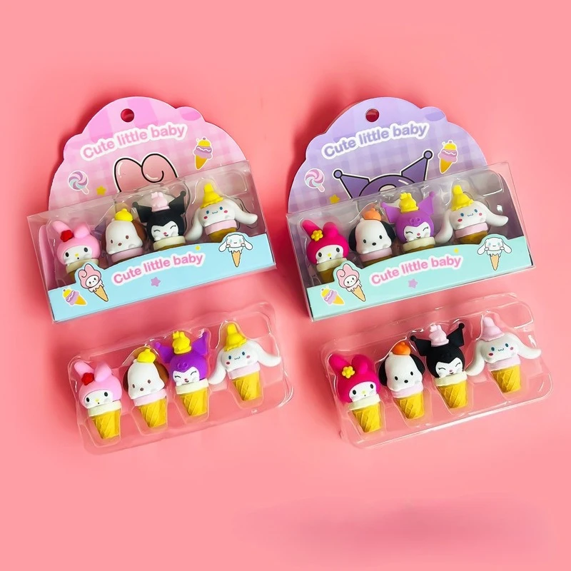 

Новые 3D-ластик-конструкторы Sanrio: креативные сборные куклы, канцелярские товары, подарок для школьников, милые ластики Hello Kitty и Kuromi в виде мороженого