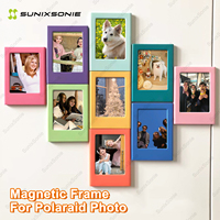 3Inches Magnetic Picture Frame for Polaroid Mini Picture Colorful Photo Frame for Refrigerator Decors Home School Office Party