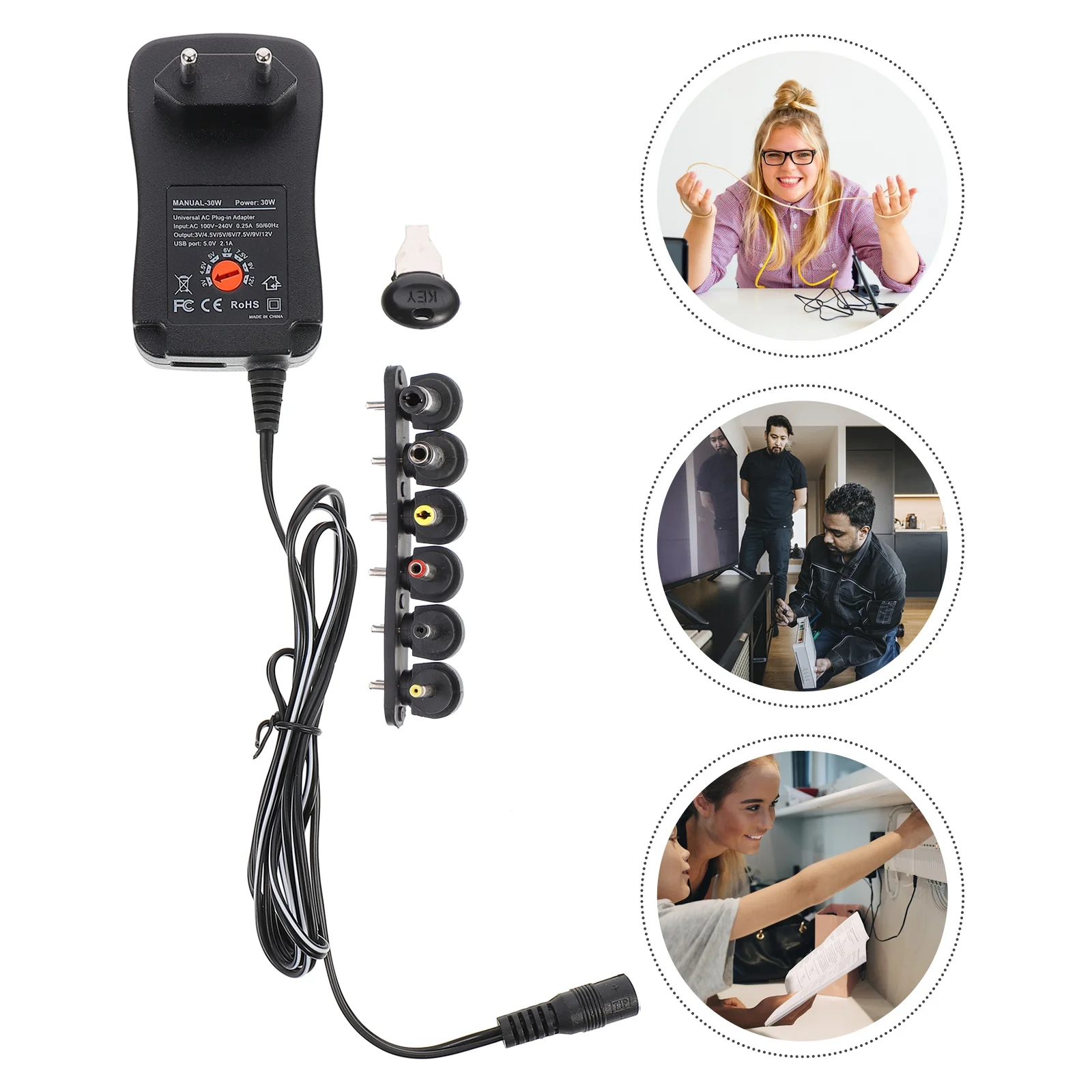 

1Set Voltage Adapter Low Temperature Power Supply Short Circuit Overload Protection 3-12V Converter for Laptop Robot