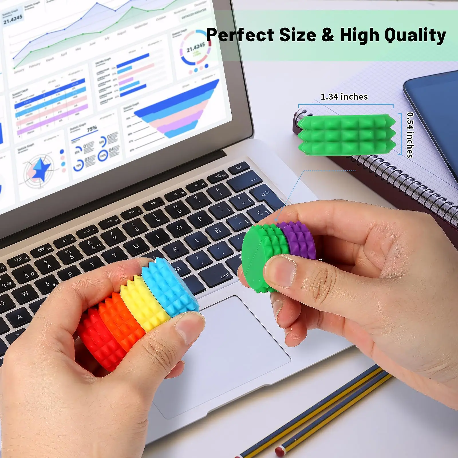 シリコンマグネットボール、自閉症ADHD大人子供向けの痛み刺激フィジェット感覚玩具、抗ストレスハンドヘルドローラー、旅行教室用