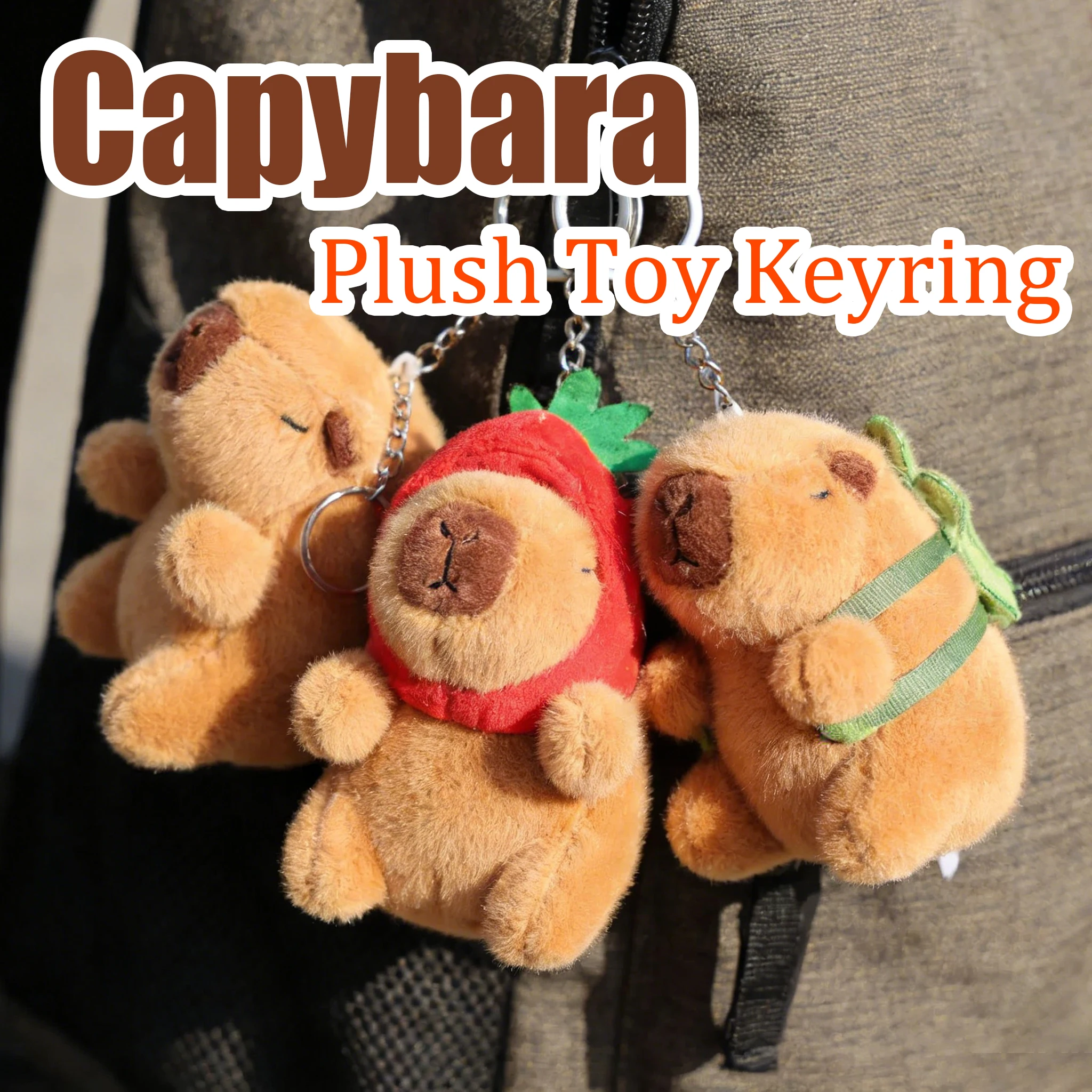 

Lovely Red Cotton Net Cute Capybara Water Dolphin Pendant Plush Toy Doll Bag Charm Keychain Doll Dolls Doll Gift