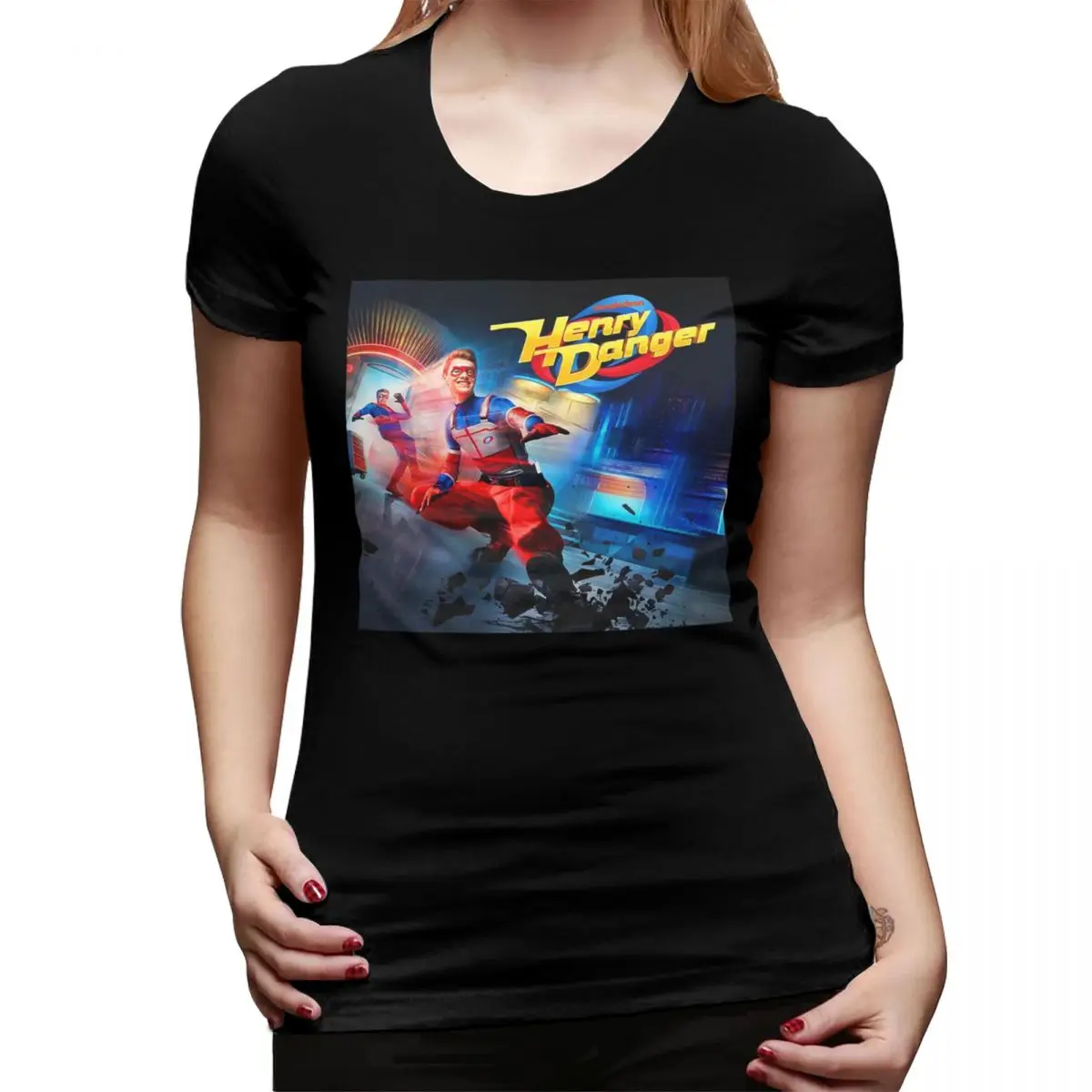 

Футболка Henry Danger для женщин, уличная одежда с круглым вырезом, женские футболки, короткие летние топы