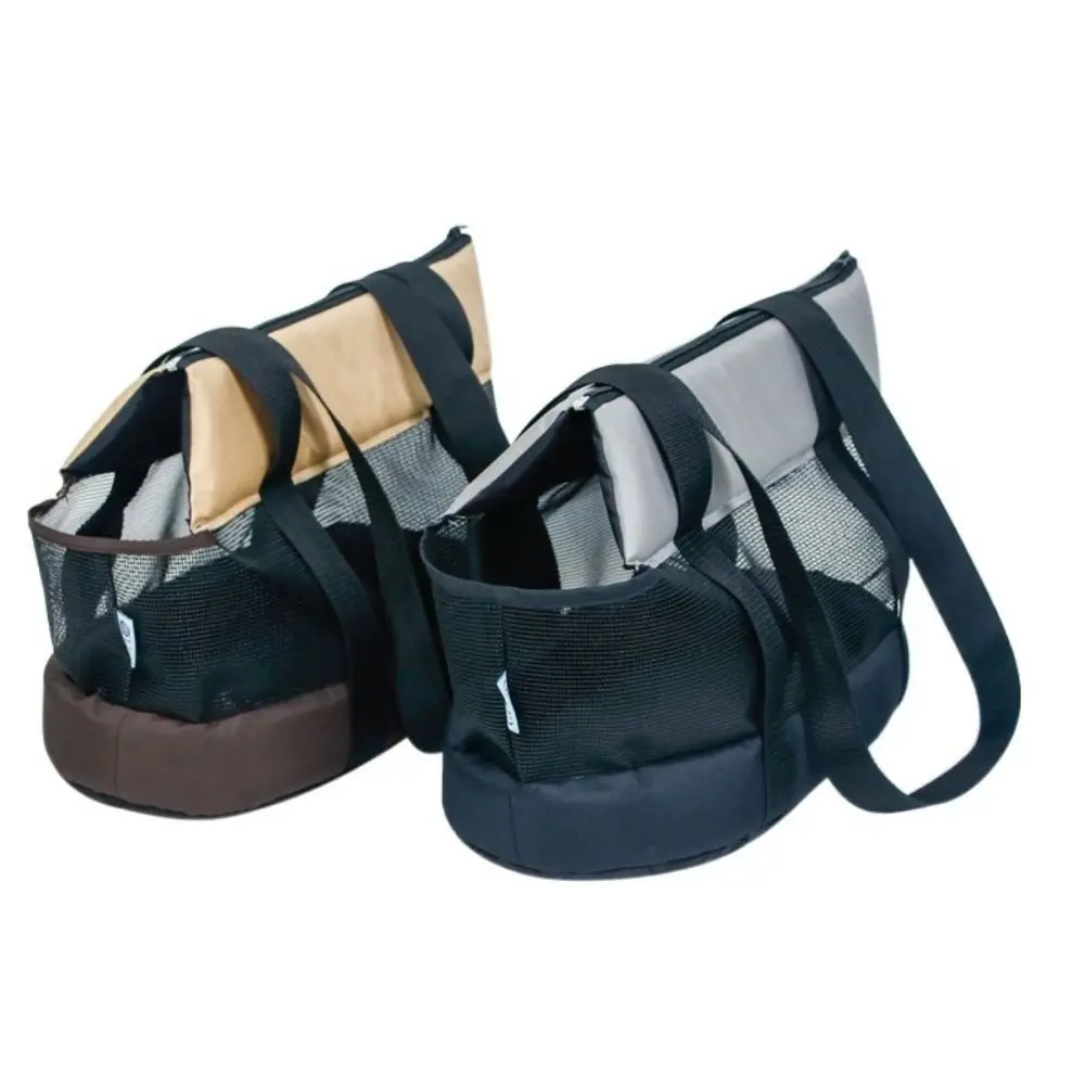 Portable Oxford Cloth Pet Carrier Black Breathable Pet Bag Lightweight Foldable Pet Backpack Travel