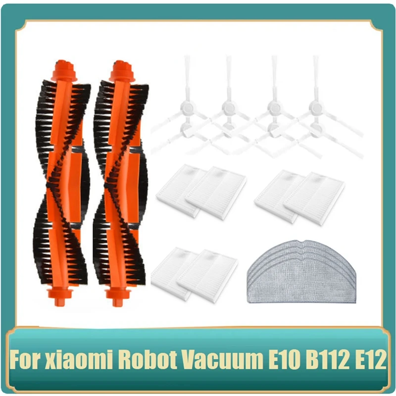 

AF89-20PCS Replacement Spare Parts For Xiaomi Robot Vacuum E10 E12 B112 Vacuum Accessories Main Side Brush Filter Mop Cloth