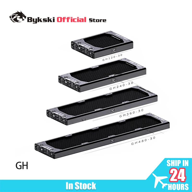 

Granzon GH120/360/240/480mm，Copper Radiator for PC Cooling 30mm Thickness G1/4'' Thread 12cm Fan Water Cooler Heatsink Black