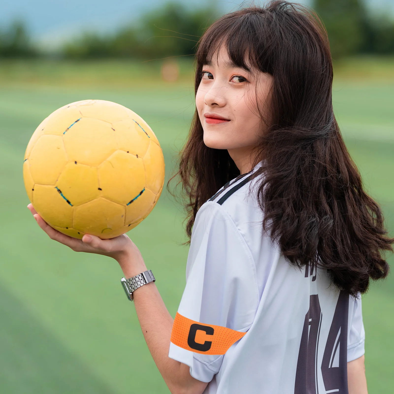 

3Pcs Football Captain Armband Wearresistant Bright Colored Antislip Design Soccer Team Leader Band Sports Game Arm Sign