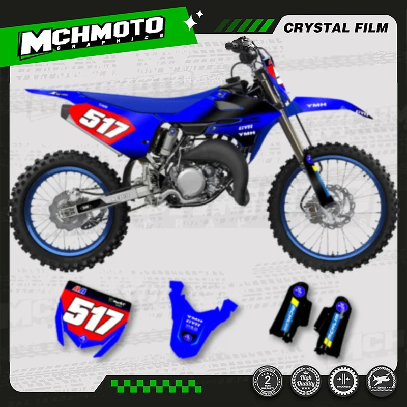

MCHMFG Motorcycle Graphics Background Decal Adhesive Stickers Kits For YAMAHA YZ85 YZ 85 2022 2023 2024 2025 Number Name Custom