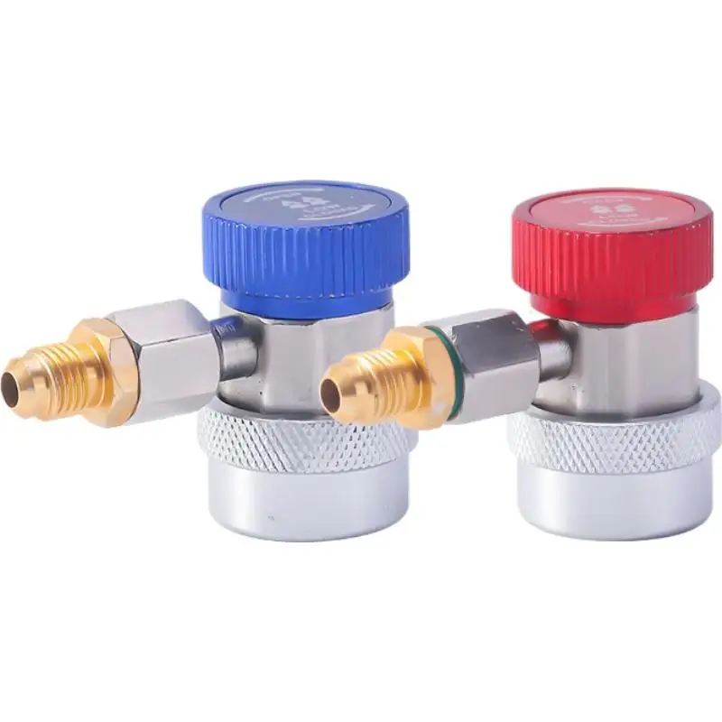Adaptador de acoplamiento rápido ajustable R134A, conector de lado bajo para carga de freón de aire acondicionado de coche, inyector de gas con liberación rápida