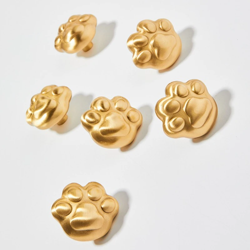 

Твердая круглая ручка, дверная ручка, латунные ручки для ящиков, дизайн кошачьей лапы с одним отверстием, ручка для кухонного шкафа, роскошная ручка для комода