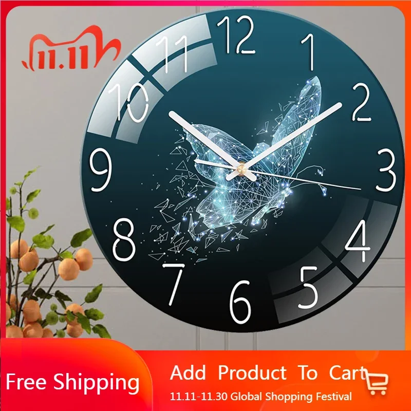 

Minimalist Bathroom Wall Clocks Luxury Vintage Korean Living Room Digital Round Wall Watch Nordic Relogio De Parede Wall Decor