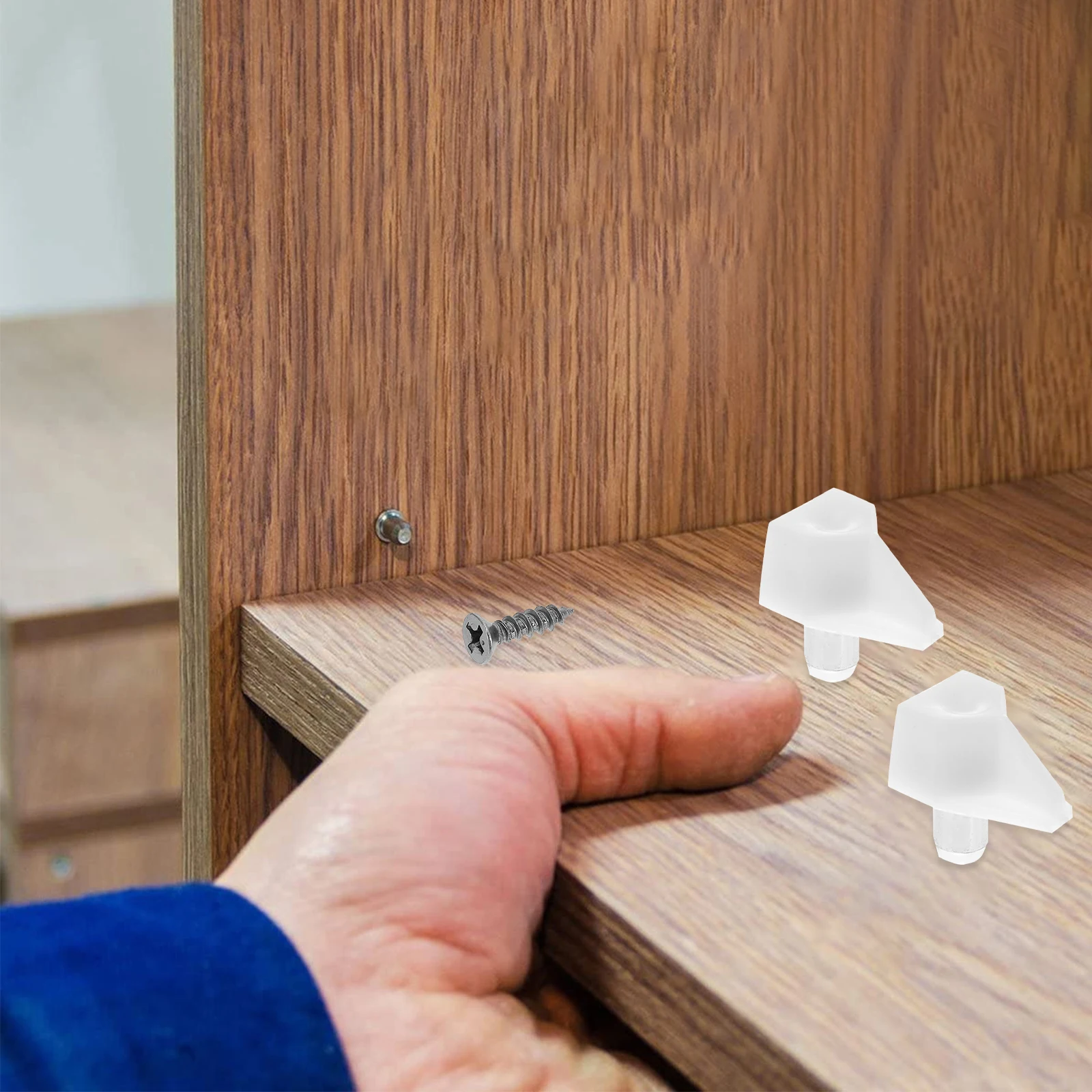 

100pcs Shelf Pins For Wood Shelving Heavy Duty Cabinet Shelf Supports Rust Resistant Leveling Clips Bookshelf Brackets Holders