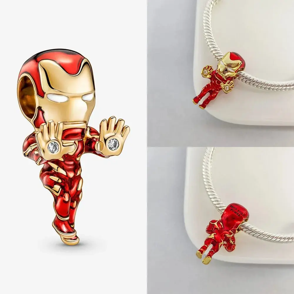 Disney Marvel Series Stering Silver 925 Charm Spider-Man Beads Fit Original Pandora bracciale Super Man Charm ciondolo gioielli nuovo