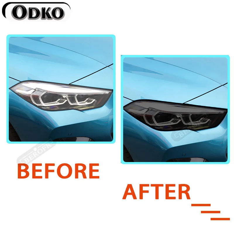 Car Headlight Tint Smoked Black Protective Film TPU Sticker For BMW F30 F31 G20 F10 F11 G30 F40 F32 F22 F36 F07 F34 G32 G11 G15 - Image 3