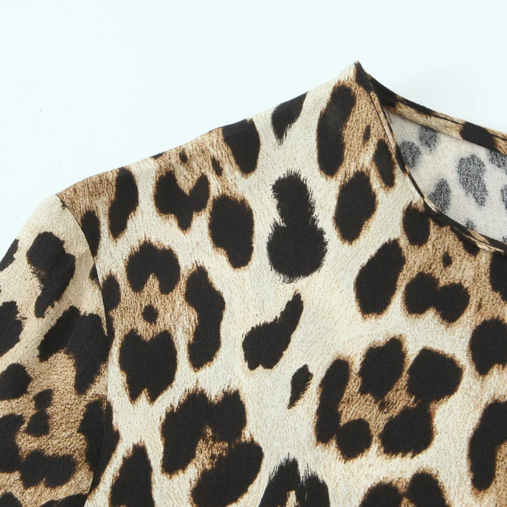 여성용 긴팔 O넥 동물 프린팅 빈티지 원피스, 프랑스 시크, 여성 이브닝 Mujer, 패션 용수철, 신제품