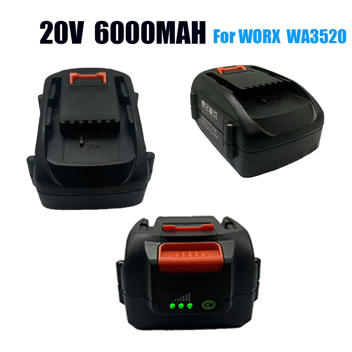 

Para battery WORX WA3520 20V 6000mAh repuesto de iones de litio para WA3525 WA3575 WG151S WG155S WG251S WG255S WG540S WG545S
