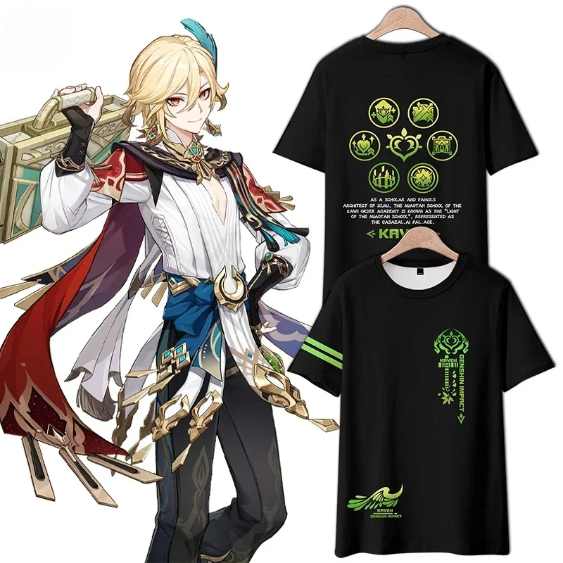 

Anime Game Genshin Impact Kaveh 3D Print T Shirt Women Men Summer Fashion O-neck Short Sleeve Funny Tshirt Graphic Tees Cosplay