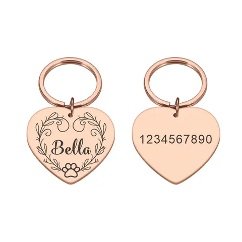 1 pc nice Dog paw prints and vine Customized Text Cat Dog ID Tag Name with Cute Symbols Customized Pet Print Medal
