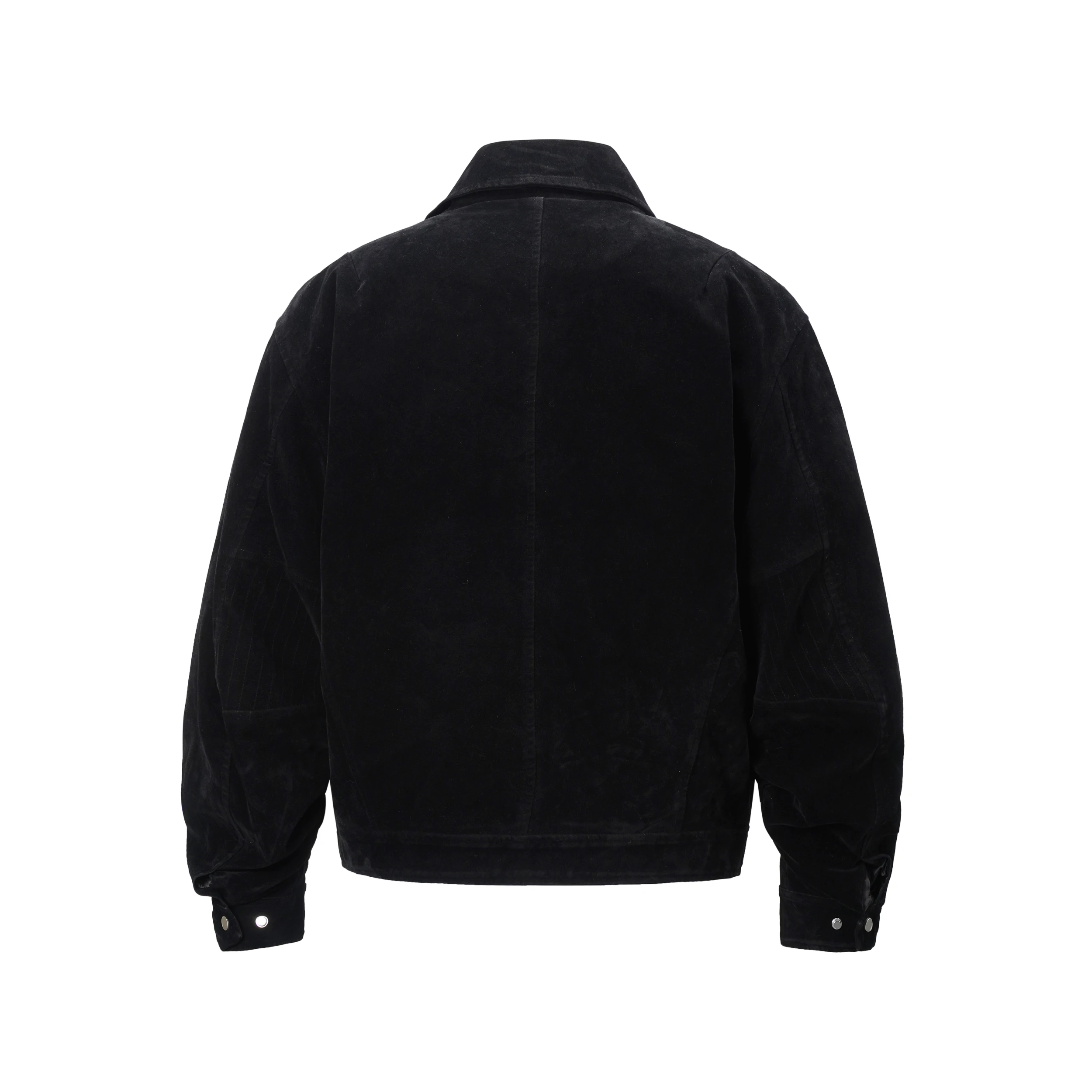 2025 New Fashion Trend American High Street Retro Washed Patchwork Jacket Men's Turn-Down Collar Loose Coat Workwear Top