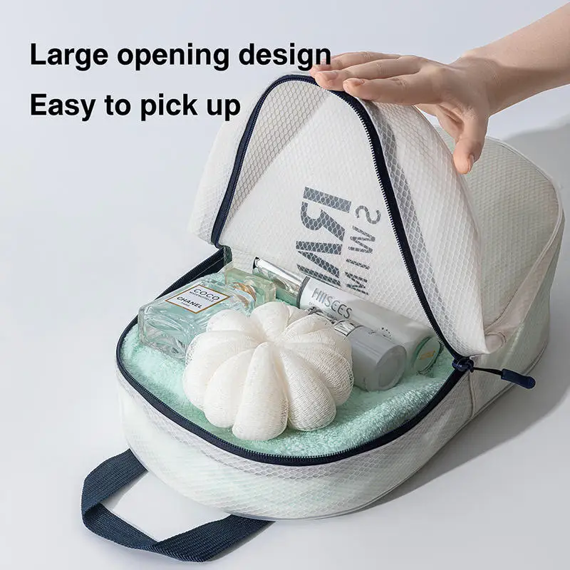 Dry Wet Separation Swimming Gym Dry Bag Handbag Pack Transparent Pool Waterproof Storage Bag Large Capacity Zipper image 6
