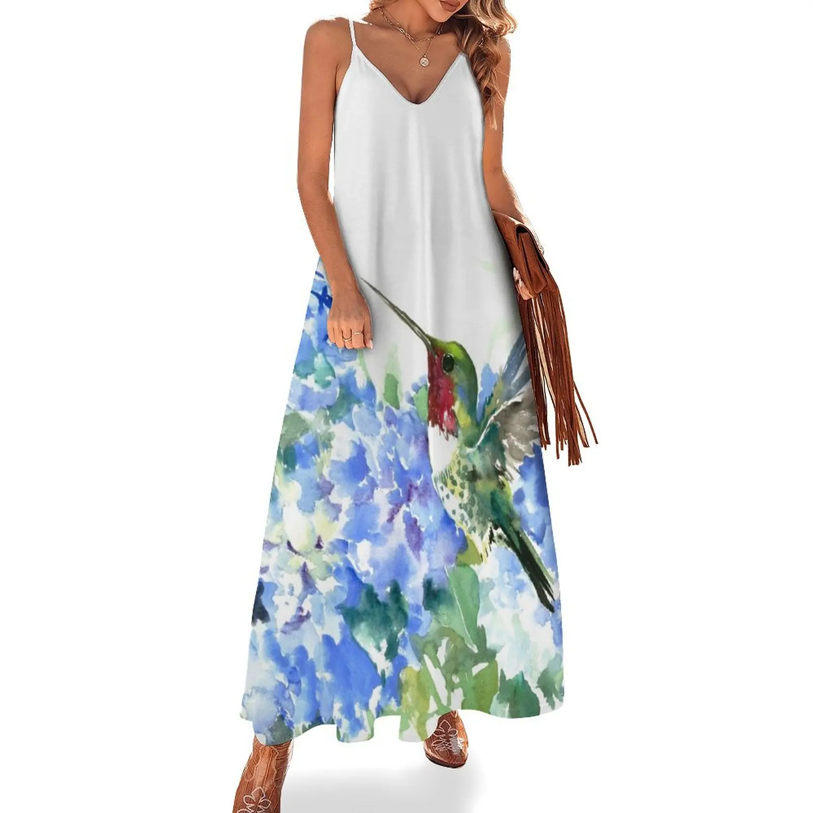 

Hydrangea Flowers and Hummingbird Sleeveless Dress prom dress dresses ladies 2025 summer Dresses Dress