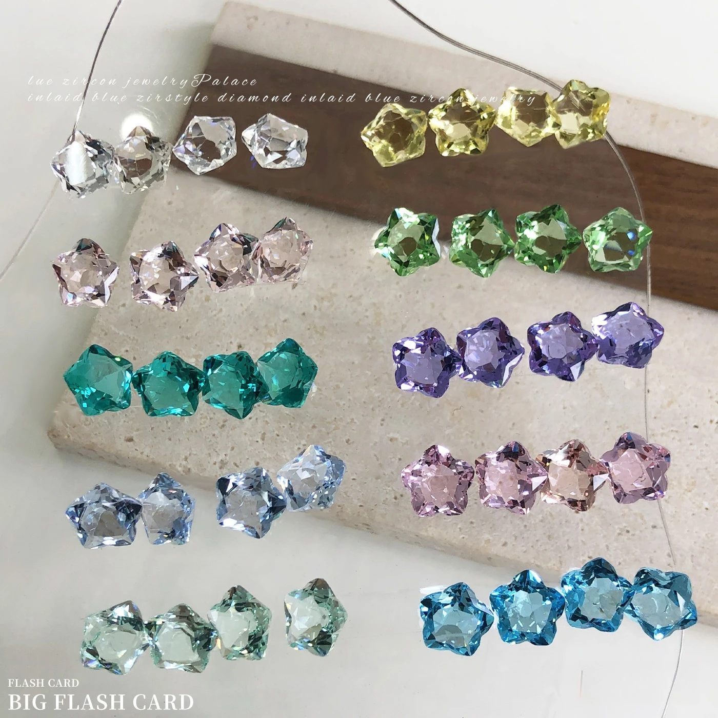 10Pcs Summer Transparent Pointed Starfish Nail Charms Shiny Crystal White Pink Blue Purple Large Rhinestones DIY Nail Accessorie