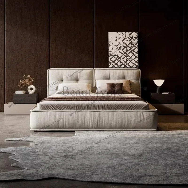 FG king size comfortable Double bed 180x200cm High end luxury bedroom bed 2 people modern design camas matrimoniales furniture