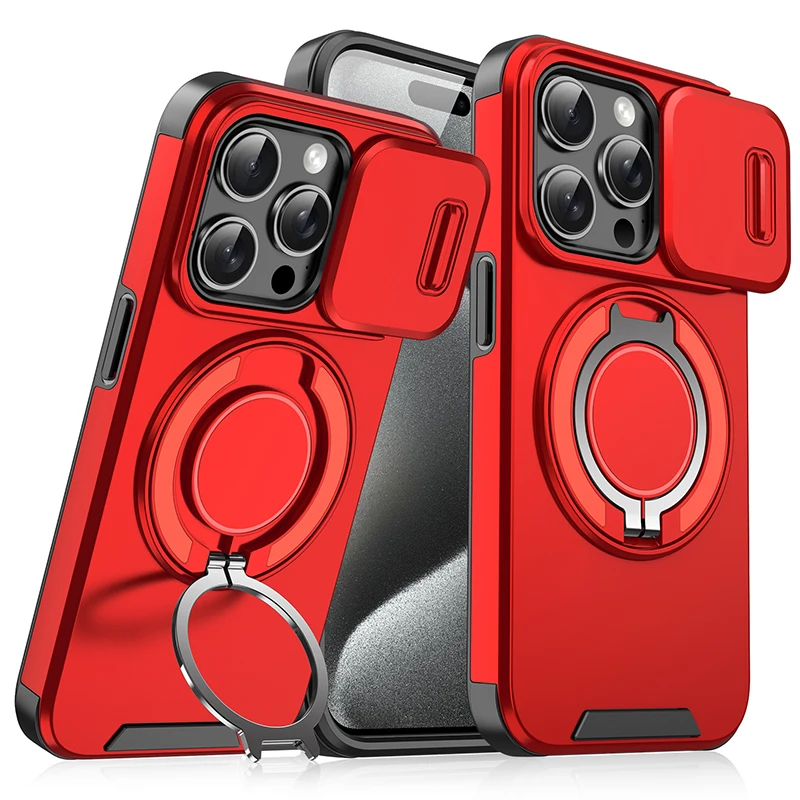 360 ° Roterende Verborgen Metalen Ring Autohouder Zacht TPU + Hard PC Bumper Telefoonhoesje Voor IPhone 15 Pro Max 13 12 11 14 16 Pro Max Plus